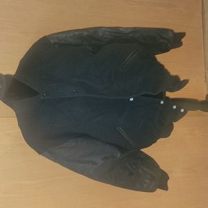 All black men's large letterman jacket
